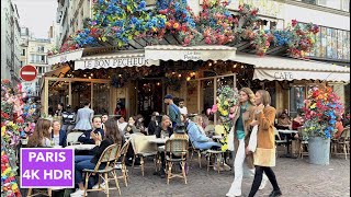 Paris France, Walking tour - Backstreets, Cafes, Restaurants - October 19, 2022 - 4K HDR