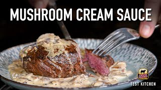 Steak with Mushroom Cream Sauce