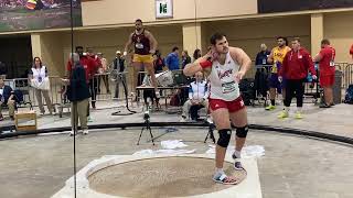Max Otterdahl throws 20.62m in the shot put at the 2023 NCAA Indoor Championships in Albuquerque, NM