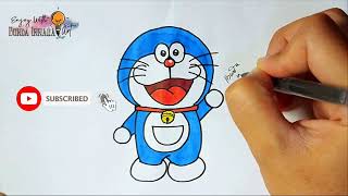 Cara Menggambar Doraemon Dengan Mudah | Menggambar Doraemon step by step | Mewarnai Doraemon