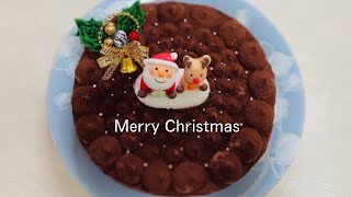 1ホール750円でケーキ屋さんのクリスマスチョコレートケーキ♪簡単人気レシピ♪Xmas chocolate ♪