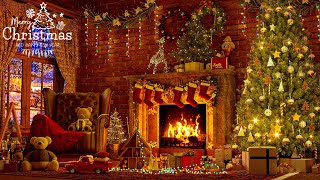 Relaxing Christmas Carols Music with Fireplace ❄🎄🎁 Instrumental Christmas Music ⛄ Christmas Ambience
