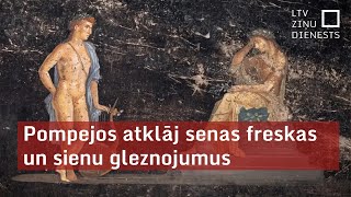 Pompejā arheologi atklāj krāšņas freskas un sienu gleznojumus