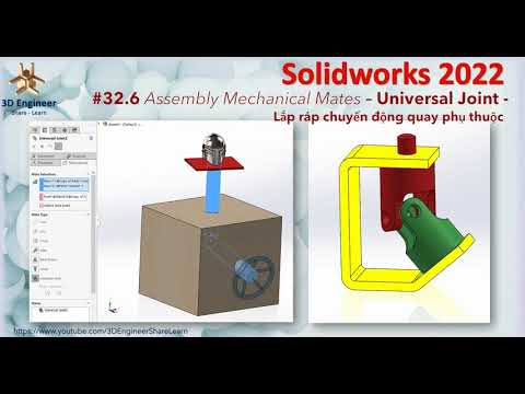 #32.6 - Tự Học Solidworks 2022 - Lắp Ráp Universal Joint Mate - YouTube