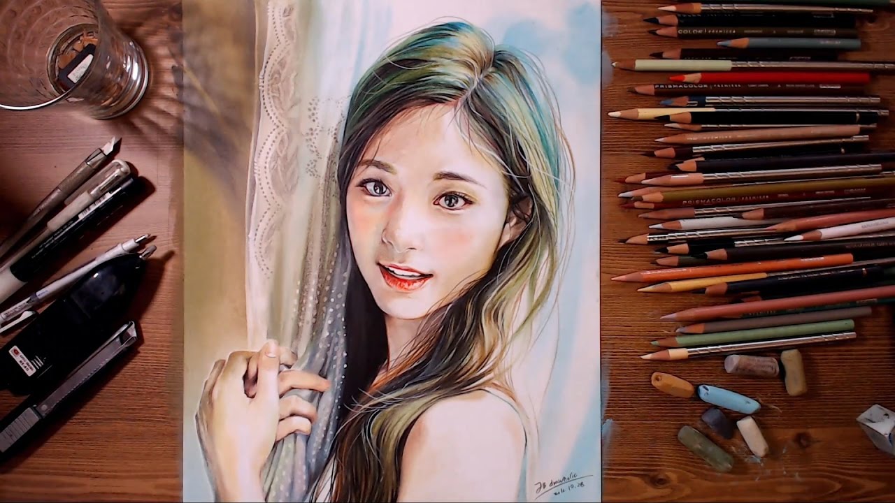 Drawing Tzuyu, Twice - Speed Drawing | Drawholic - YouTube