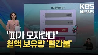 코로나로 헌혈 급감…혈액 보유량 부족에 병원도 비상 / KBS 2021.09.24.