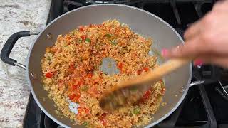 Healthy and Flavorful Veggie Bulgur Wheat Pilaf with Bell Pepper and Curry