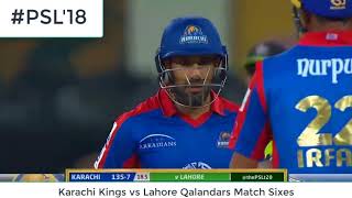 Super 6's | Karachi Kings vs Lahore Qalandars | Match All Sixes  | #HBLPSL | PSL 2018