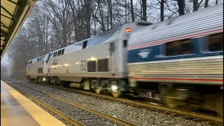 Amtrak 19 Passes Rolling Road Through The Rain