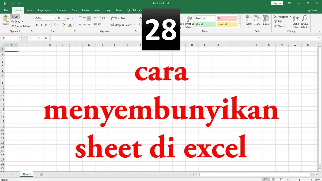 Cara Menyembunyikan Sheet Di Excel Youtube