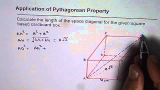 Pythagorean Application to Calculate Space Diagonal in Rectangular Prism