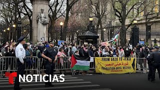 Sube tensión universitaria por la guerra con intervención policial en Columbia | Noticias Telemundo
