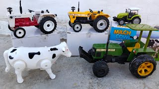 diy Big John Deere Tractor model non rc Sonalika escorts \u0026 cow animal diecast metal Asmr Unboxing