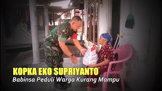 Kopka Eko Supriyanto Babinsa Koramil 0819/04 Kejayan, Peduli Warga Kurang Mampu