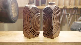 Woodturning - Multi axis bud vases.