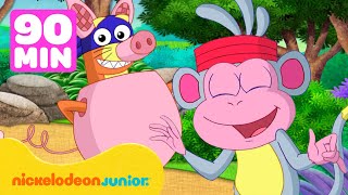 Dora l’exploratrice | 90 min des moments drôles de Babouche et Chipeur ! | Nickelodeon Jr. France