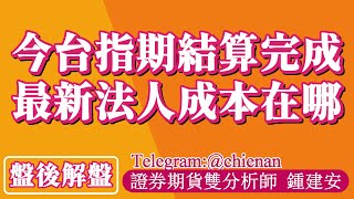 20250115【今台指期結算完成 最新法人成本在哪】鍾建安盤後解盤