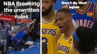NBA Breaking the Unwritten Rules