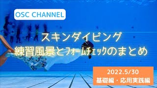 ドルフィンスイムに必要な練習とは！？ヘッドファースト（ジャックナイフ）だけじゃない！？OSCスキンダイビング講習会（基礎編・応用実践編）の練習風景（フォームチェック動画） in 東京辰巳国際水泳場