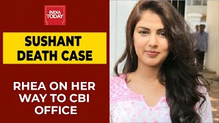 Sushant Singh Rajput Death Case: Rhea Chakraborty On Her Way To CBI Office | WATCH