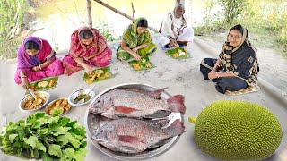 তেলাপিয়া মাছের ঝালদা, বেতোশাকের ডাল আর এঁচোড়ের নিরামিষ রান্না সাথে দুপুরের খাওয়া দাওয়া