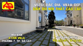 MỞ BÁN 4 CĂN VILLA GIÁ RẺ TẠI TP ĐÀ LẠT, GIÁ CHỈ TỪ 9,5 TỶ - 12 TỶ/1 CĂN