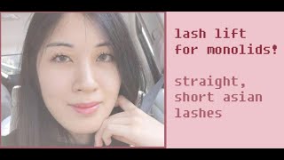 ✨getting a lash lift on monolids!✨ before \u0026 after, review, mascara demo (straight asian lashes)