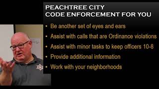 Peachtree City Code Enforcement Training for Police Department