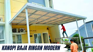 Kanopi Baja Ringan Minimalis Modern Model Terbaru dengan Atap Alderon