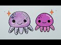 สอนวาดภาพระบายสี ปลาหมึก l how to draw and paint octopus l by yukimisa วาดปลหมึก easydrawing