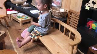 子供ベンチ　木のおもちゃ銀河工房 Japanese wooden toys