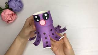 手工折纸制作 纸杯章鱼 折纸教程 亲子趣味实验Hans-made origami tutorial Parent-child activities PAPER OCTOPUS