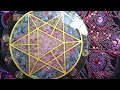 merkaba symbol charging plate made with rose quartz labradorite selenite