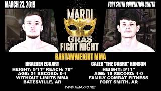 MMAXFC 3 March 23 2019  Braeden Eckart v Caleb Hanson