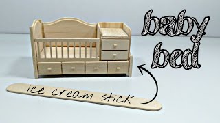 How To Make Cute Baby Bed From Ice Cream Stick