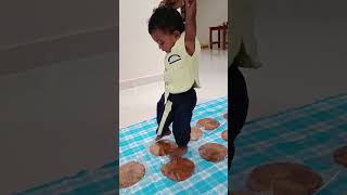 Baby milestones#first steps#adugulu veste ariselu👣🍪😘🥰