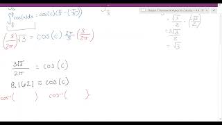 Mean Value Theorem Trig Function Example