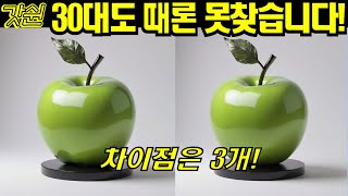 53.[3문제] 다른그림찾기 - 3개의 차이점! 틀린그림찾기 사과작품 두뇌훈련문제!