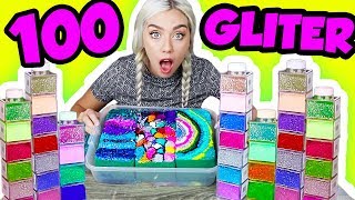 100 BOTTLES OF GLITTER ON FLORAL FOAM! MOST SATISFYING FLORAL FOAM VIDEO | NICOLE SKYES