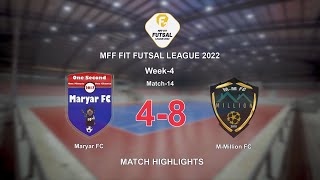 MFF Fit Futsal League(II) 2022 Highlights Maryar FC 4 - 8 M-Million FC