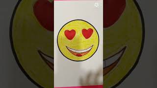 heart Smiley Emoji| easy drawing for kids| 4 kids| #shorts
