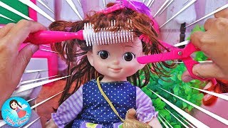 ละครสั้น ตอน คองซูนิเข้าร้านเสริมสวย ของเล่นBaby Doll Hair Cut and Make up Toys Hair Shop Play Set