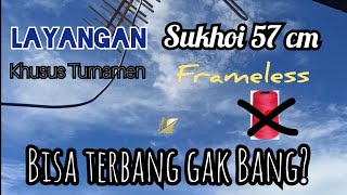 Manuver Terbang Layangan Sukhoi 57 cm | Frameless Rangka Tanpa Benang Jahit