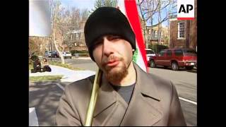 Lebanese Americans protest outside Syrian Embassy