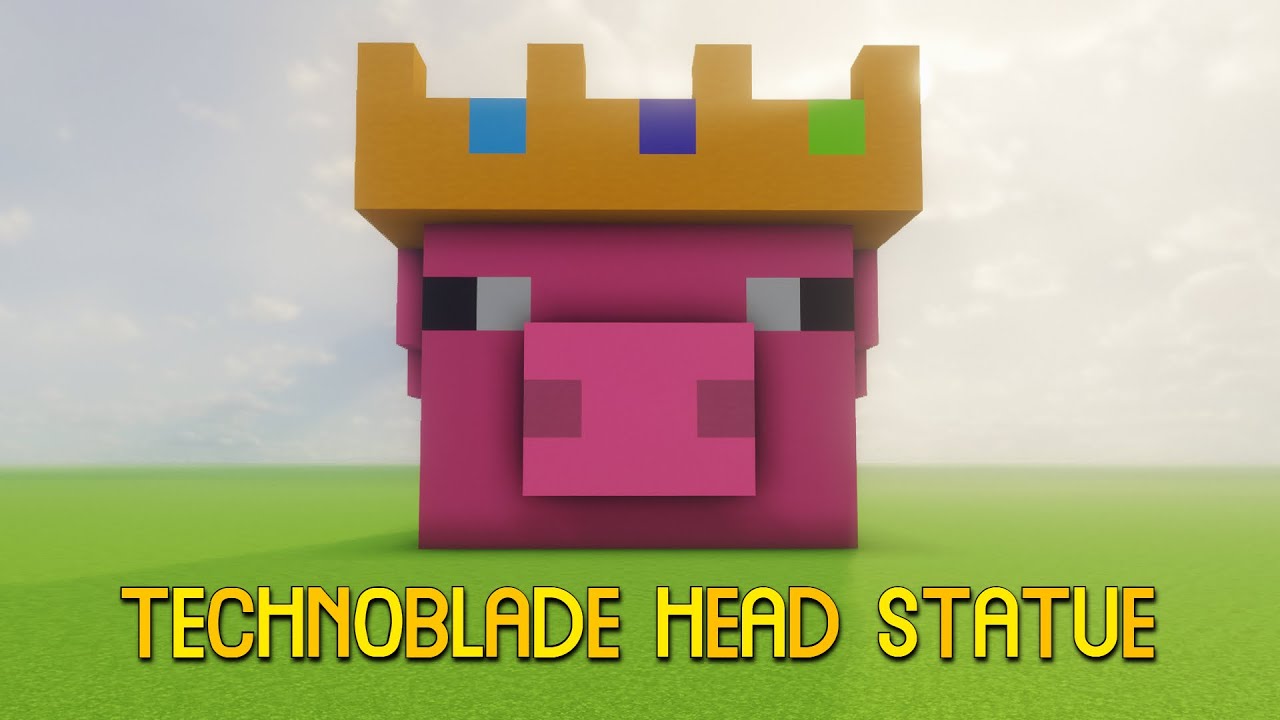 Technoblade Head Statue Minecraft Build Tutorial Youtube
