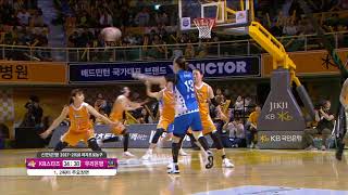 2018 WKBL 여자프로농구 - [H/L] KB스타즈 VS 우리은행 1,2쿼터 주요장면. 20180225