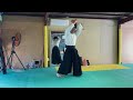 独り合気道 半身半立ち 両手取り 四方投げ aikido alone