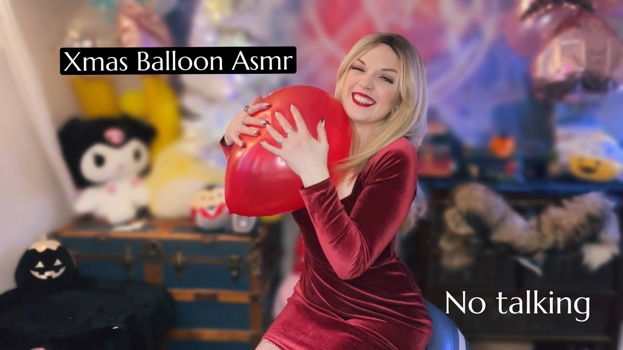 No Talking Asmr Xmas Balloon Tapping Blowing Youtube