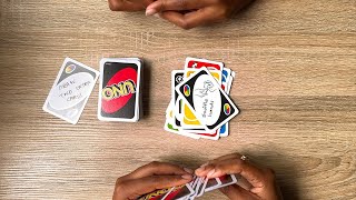 Playing with NEW Customised UNO Cards 📝 Shuffle Hands Card In Action