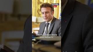 Presidente da França, Emmanuel Macron, telefona para Lula para cumprimentá-lo pela eleição